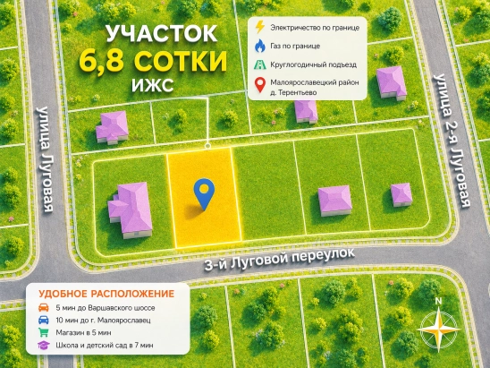 Продам участок в Терентьево